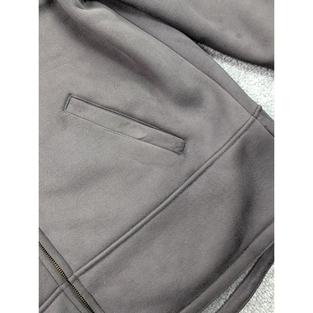 Vintage Ralph Lauren Lauren Full Zip Faux Suede Jacket Womens Large Black Coat - Picture 6 of 15